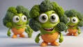 cute cartoon vegetable broccoli food