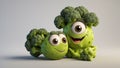 cute cartoon vegetable broccoli food happy