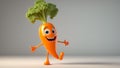 cute cartoon vegetable carrot emotion design poster