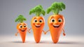 cute cartoon vegetable carrot emotion design