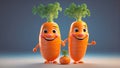 cute cartoon vegetable carrot emotion