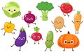 Cute cartoon vegetable collection vector Royalty Free Stock Photo