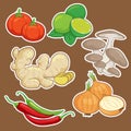 Cute cartoon Vegetable set