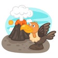 cute cartoon vulture character on white background Royalty Free Stock Photo