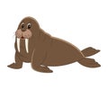 Cute cartoon walrus.