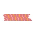 Cute cartoon washi tape stripe with bold obliquely squiggle lines. Adhesive tape with colorful pattern. Aesthetic