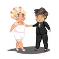 Cute cartoon wedding couple Royalty Free Stock Photo