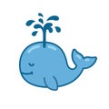 Cute cartoon whale