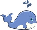 Cute cartoon whale