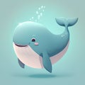 Cute cartoon whale. Vector illustration of a cute cartoon whale. Royalty Free Stock Photo