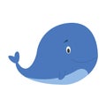 Cute cartoon whale vector illustration Royalty Free Stock Photo