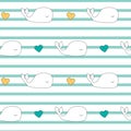 Cute cartoon whales seamless vector pattern background illustration