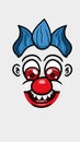 Cute Cartoon White Clown Face With Funny Expression. Vector Poster Wallpaper Background. Royalty Free Stock Photo