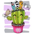 Cute Cartoon Wild Cactus