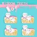 Cute cartoon wisdom teeth Royalty Free Stock Photo