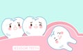 Cute cartoon wisdom teeth Royalty Free Stock Photo