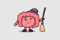 Cute cartoon witch shaped Intestine character