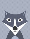 Cute cartoon wolf portrait Royalty Free Stock Photo