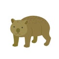 Cute cartoon wombat isolated on white background. Hand drawn vector illustration Royalty Free Stock Photo
