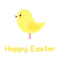 A cute cartoon yellow Easter chick baby chicken bird with wings Royalty Free Stock Photo