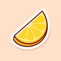 cute cartoon of yellow slice lemon