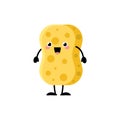 Cute cartoon yellow sponge character vector illustration isolate