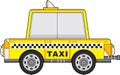 Cartoon Yellow Taxi Cab