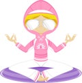 Cute Cartoon Yoga Girl Royalty Free Stock Photo