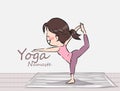 The Cute cartoon yoga girl vector. Royalty Free Stock Photo