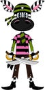 Cute Cartoon Zebra Pirate