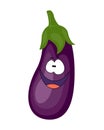 Cute cartoonl eggplant vegetable vector illustration isolated on