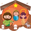 Cute cartoons of Joseph and Mary on Jesus birth Vector