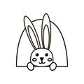 Cute cartoon rabbit vector icon