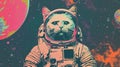 Cute Cat in Astronaut Suit Embarks on Cosmic Journey