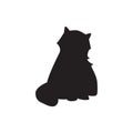 Cute cat black silhouette vector illustration isolated. Royalty Free Stock Photo