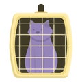 Cute cat box icon cartoon vector. Pet cage Royalty Free Stock Photo