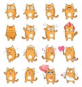 Cute cat character with different emotions.