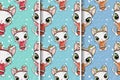 cute cat christmas greeting card. seamless pattern Royalty Free Stock Photo