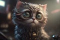 Cute cat close-up. Illustration. 3d. Royalty Free Stock Photo