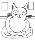 Easy Cat Coloring Sheet for Kids Royalty Free Stock Photo