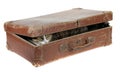 Cute cat covered in old suitcase Royalty Free Stock Photo