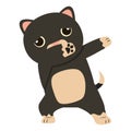 Cute cat Dab dancing sign icon Royalty Free Stock Photo