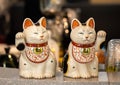 Cute cat decorations waving hand brings fortune Royalty Free Stock Photo