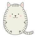 Cute cat Easter egg cartoon character illustration. Royalty Free Stock Photo