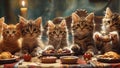 Cute Cat Eating Dinner Fine Dining Kitty Meme Funny Cats Adorable Pets