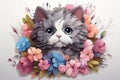 Cute Cat elements art 3d illustration