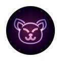 Cute cat face feline character animal neon icon style Royalty Free Stock Photo