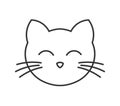 Cute cat face line icon Royalty Free Stock Photo