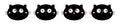 Cute cat face set line. Funny cartoon characters. Emotion collection. Happy, surprised, crying, sad, angry, smiling. Black Royalty Free Stock Photo