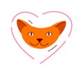 Cute cat face vector illustration. Royalty Free Stock Photo